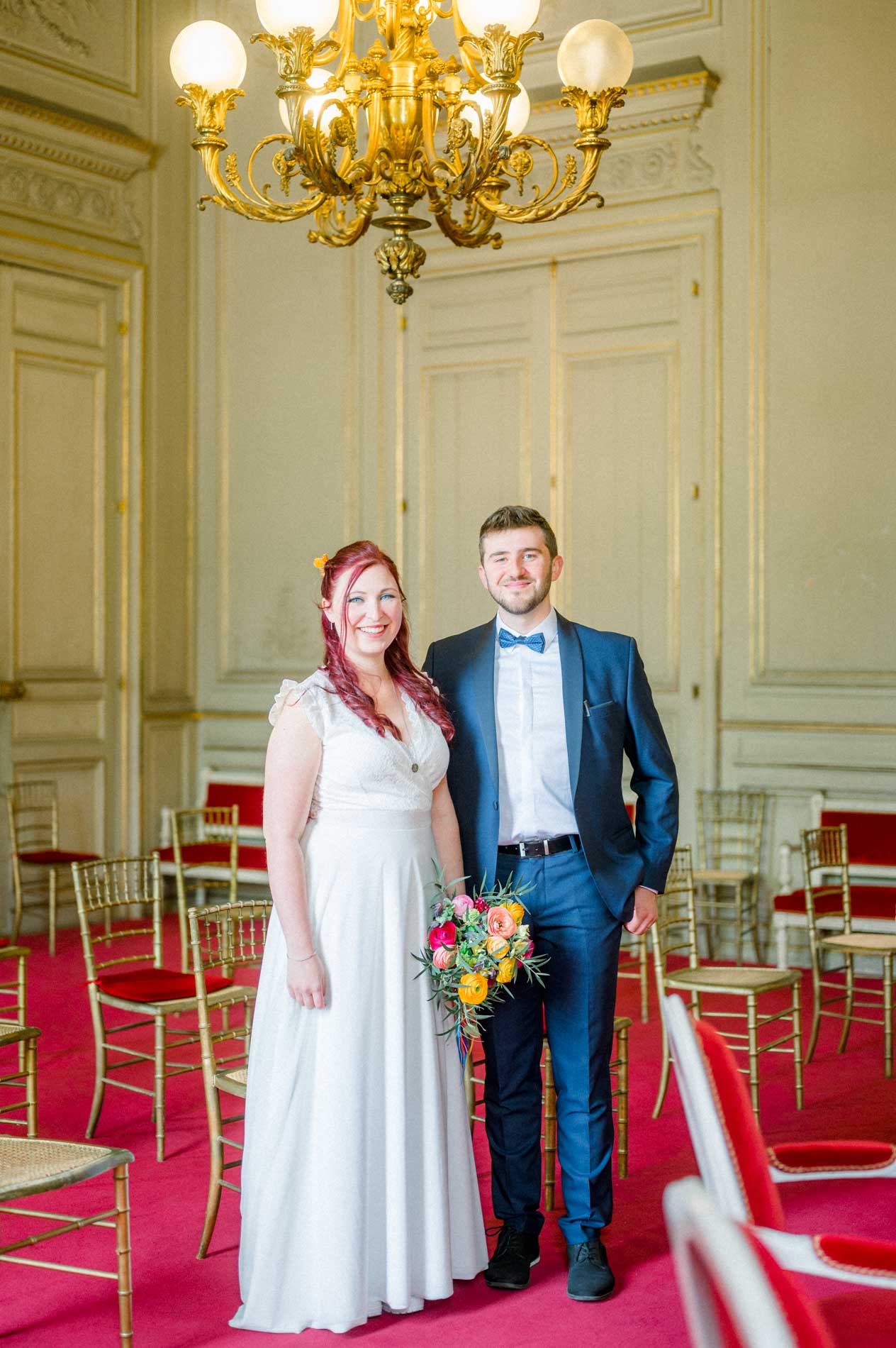 Tiffa et Geo dans la salle des mariages de la mairie de Bordeaux